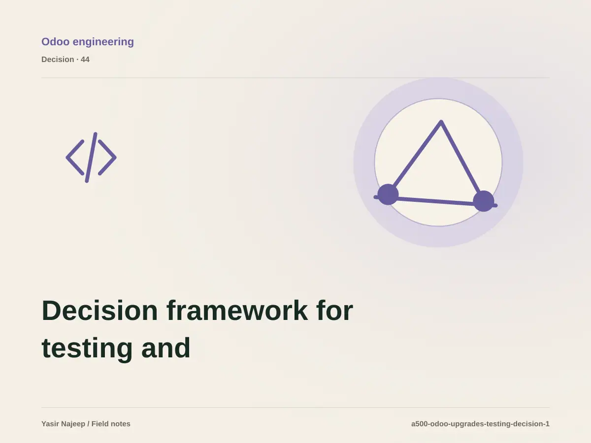 Decision framework for testing and upgrading Odoo: fit, ownership, and risk
