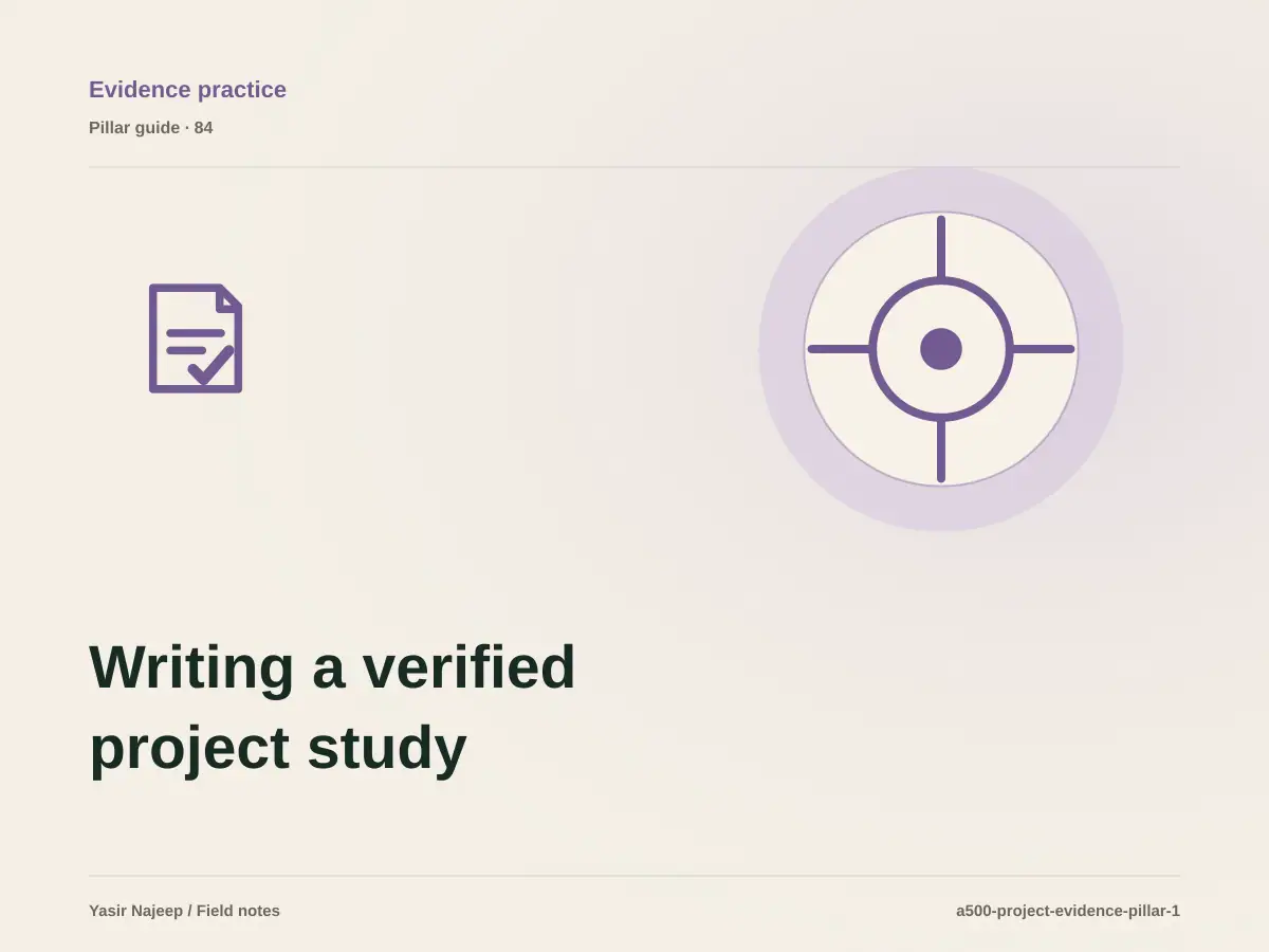 Writing a verified project study: from requirements to reliable operation