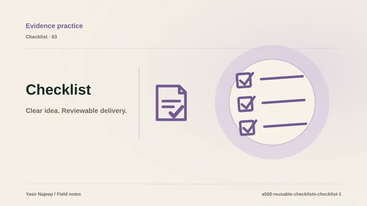 Pre-production checklist for turning experience into a reusable checklist