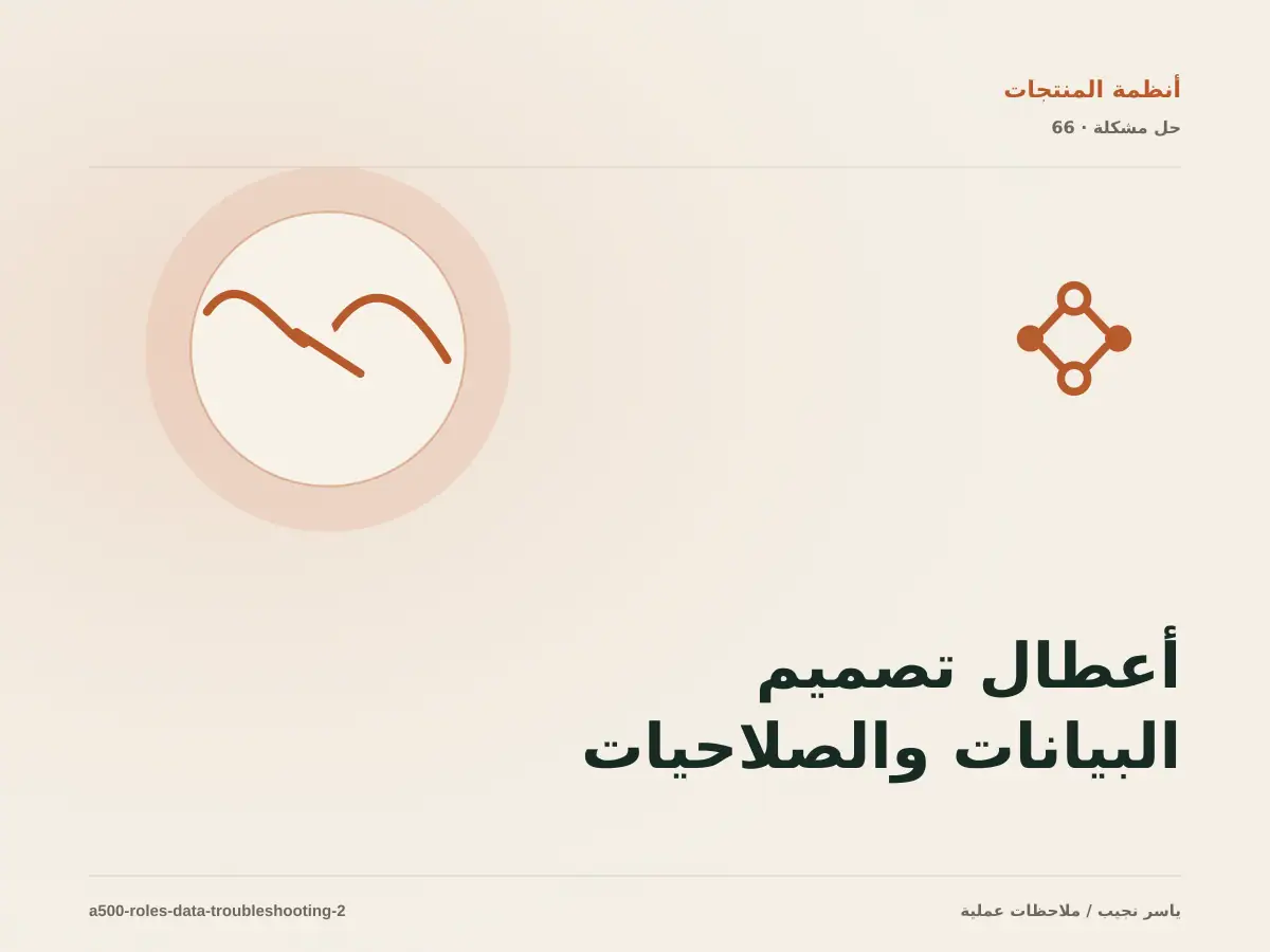 أعطال تصميم البيانات والصلاحيات: عالج السبب لا العرض