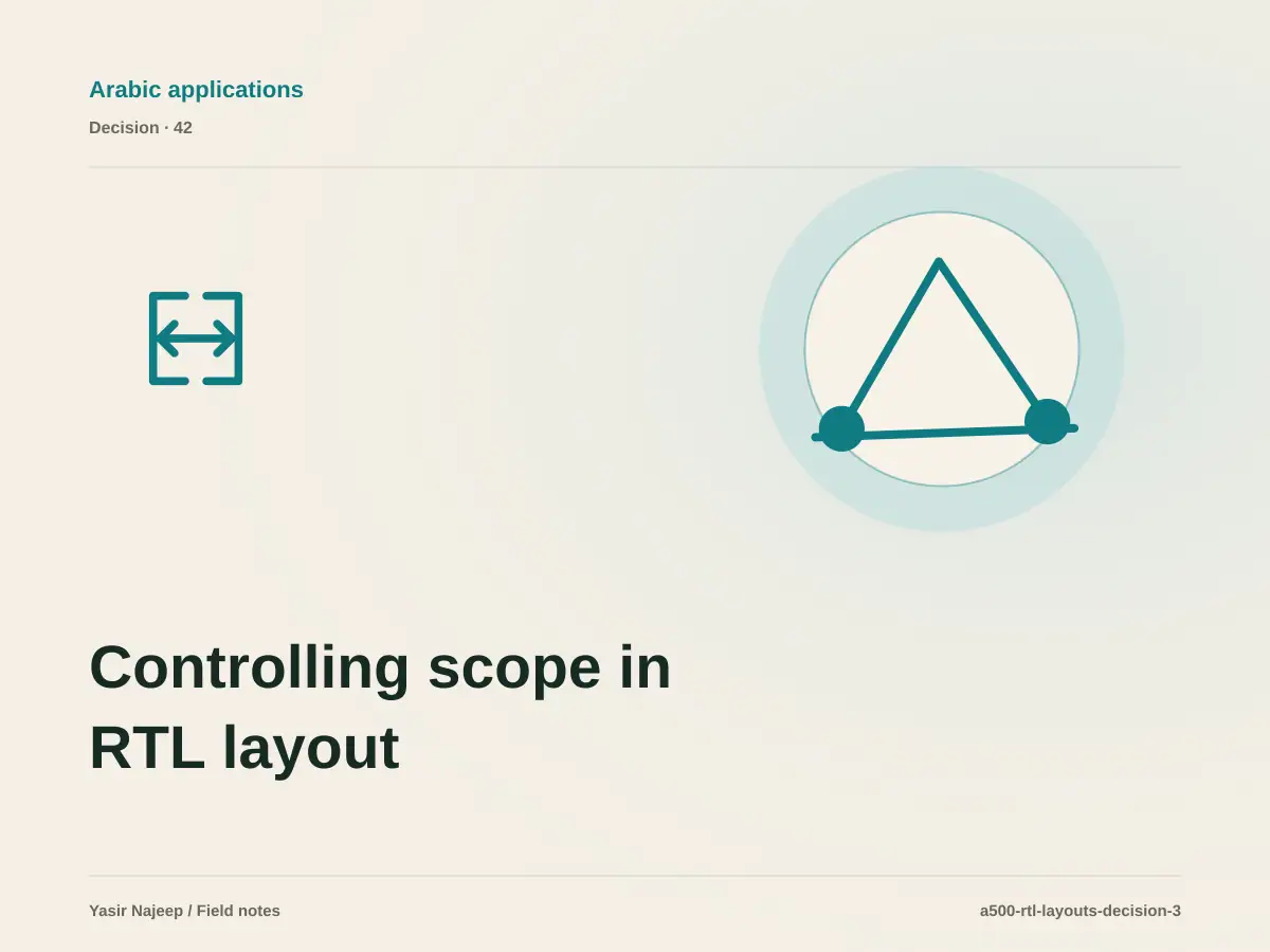 Controlling scope in RTL layout in React Native: what belongs in the first release