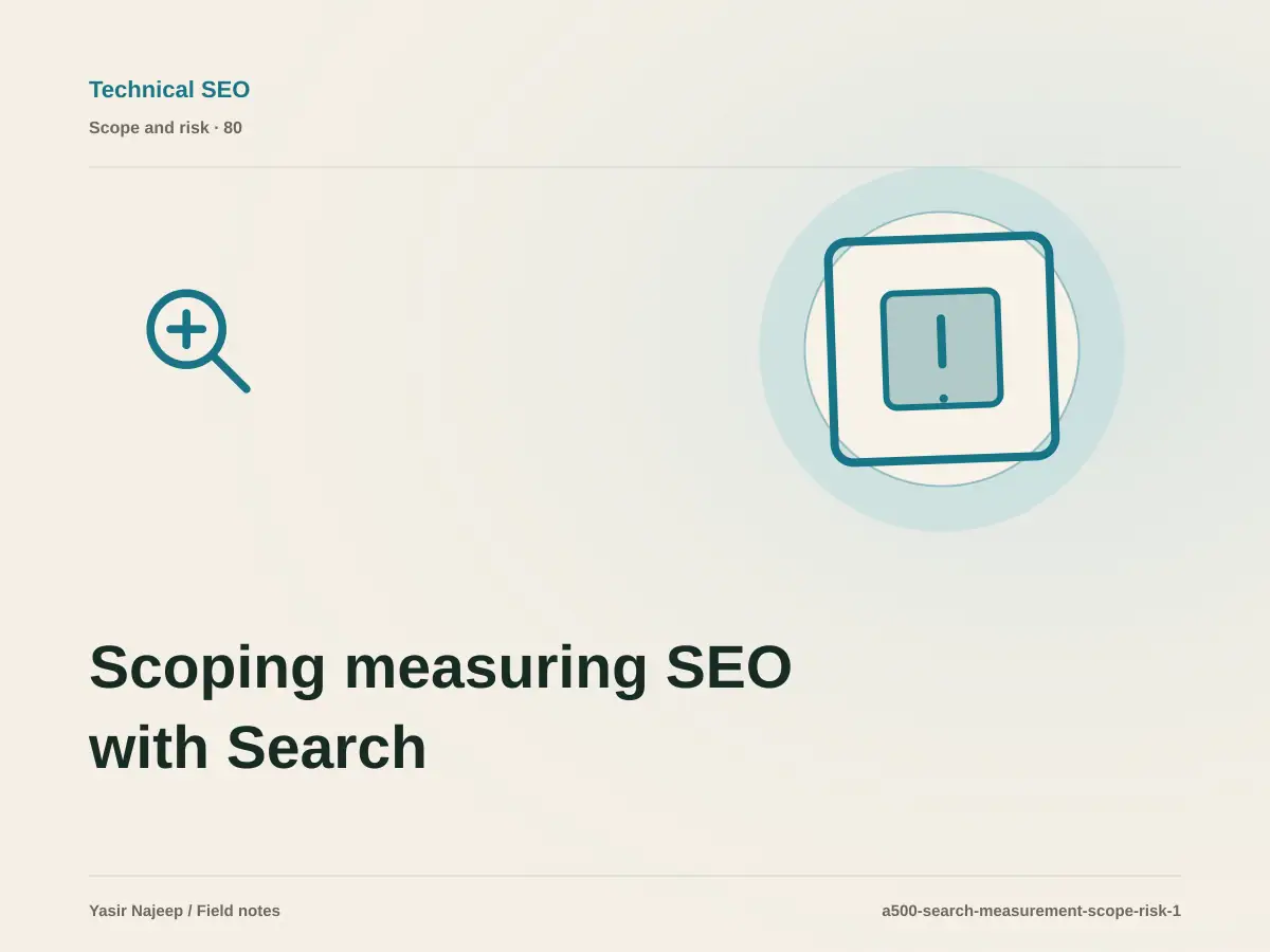 Scoping measuring SEO with Search Console: cost drivers, evidence, and estimate boundaries
