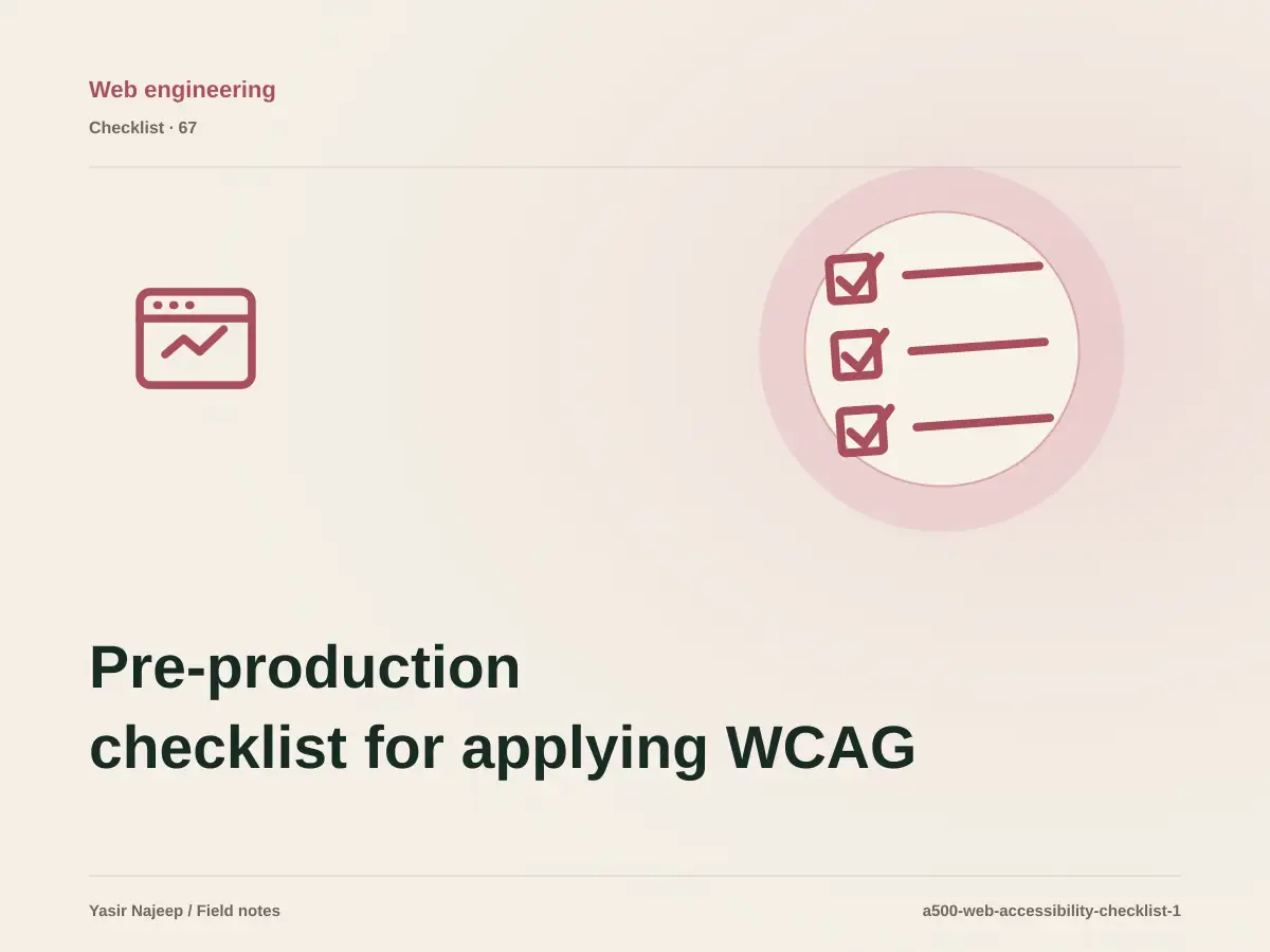 Pre-production checklist for applying WCAG 2.2 to websites