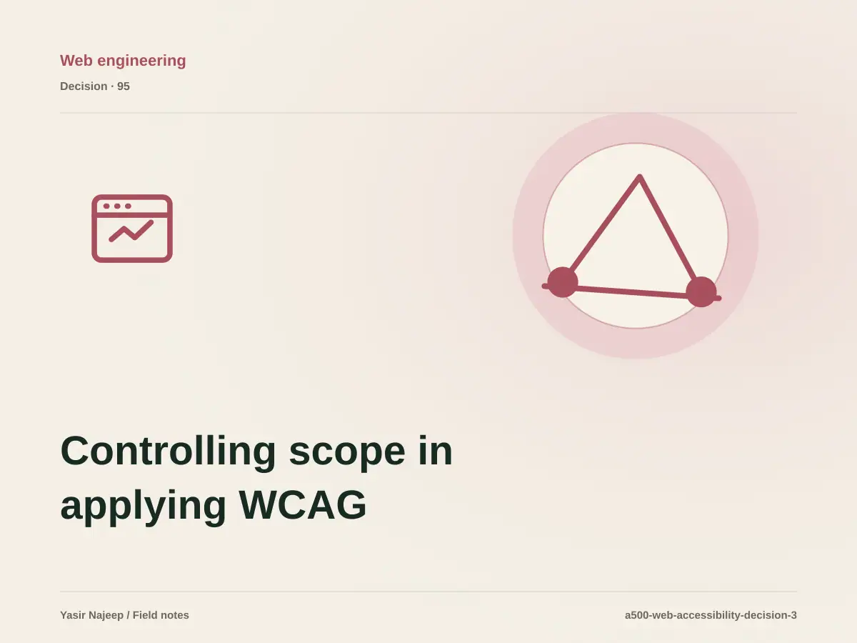 Controlling scope in applying WCAG 2.2 to websites: what belongs in the first release