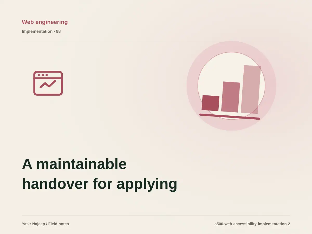 A maintainable handover for applying WCAG 2.2 to websites: access, documentation, and rollback