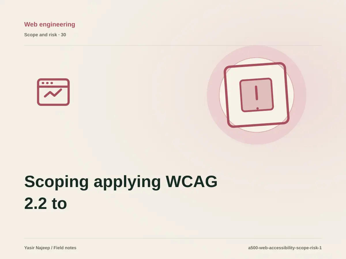 Scoping applying WCAG 2.2 to websites: cost drivers, evidence, and estimate boundaries