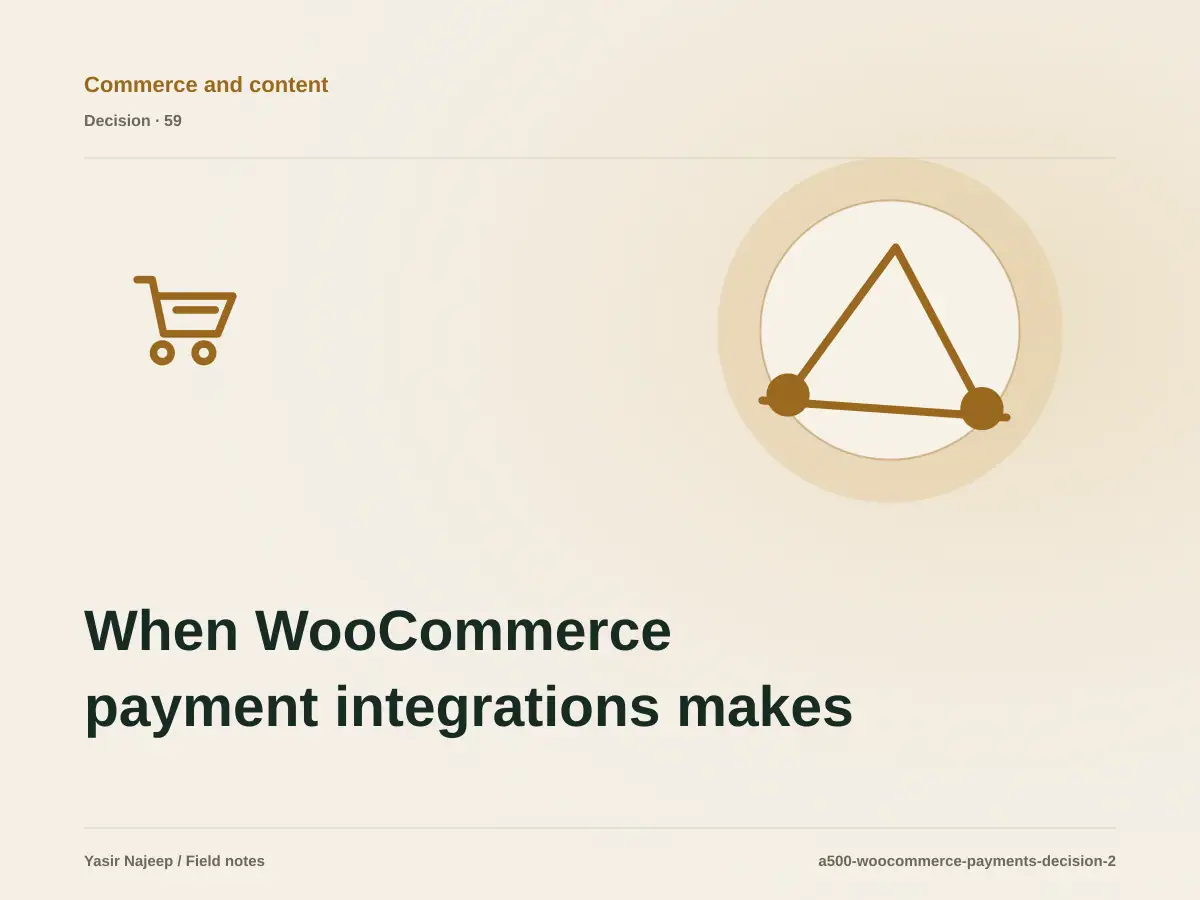 When WooCommerce payment integrations makes sense, and when to wait