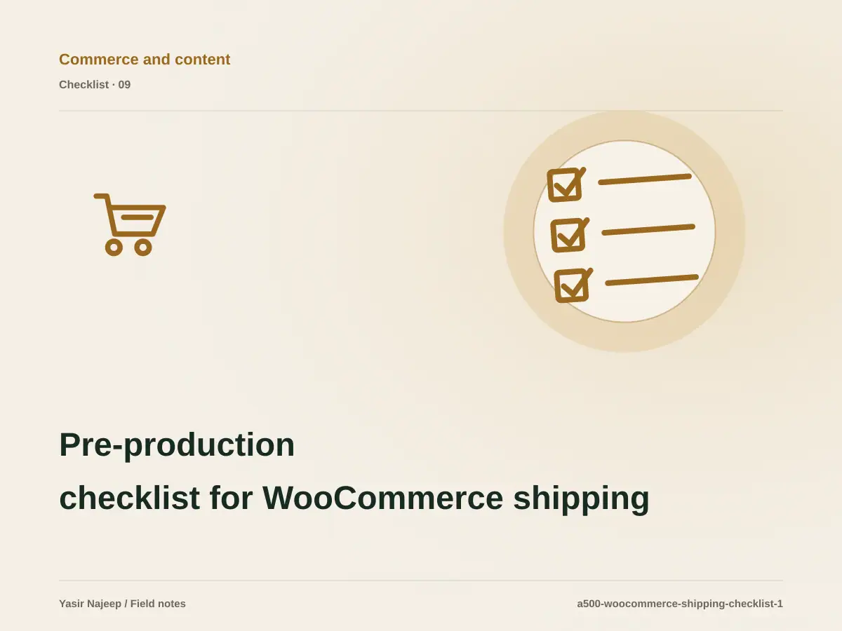 Pre-production checklist for WooCommerce shipping and fulfillment