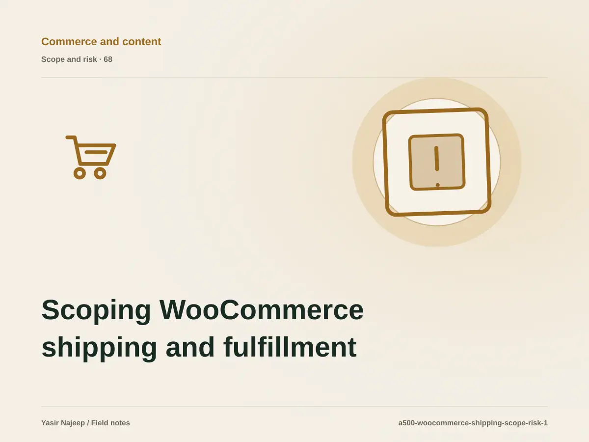 Scoping WooCommerce shipping and fulfillment: cost drivers, evidence, and estimate boundaries