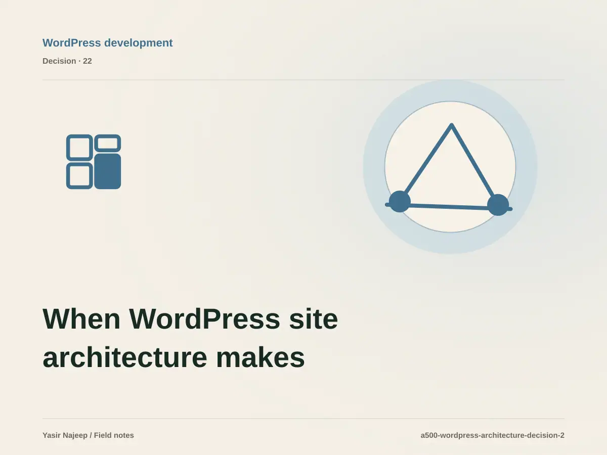 When WordPress site architecture makes sense, and when to wait