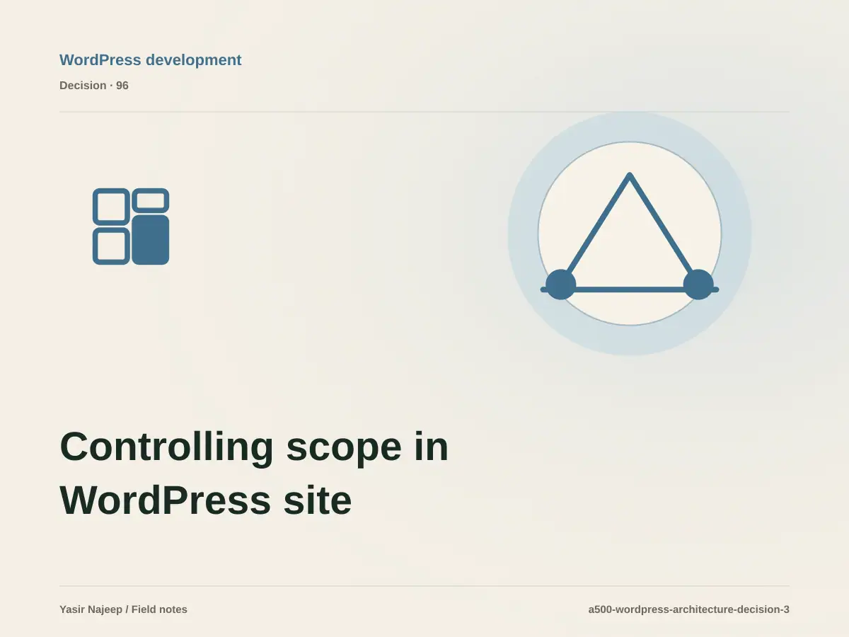 Controlling scope in WordPress site architecture: what belongs in the first release