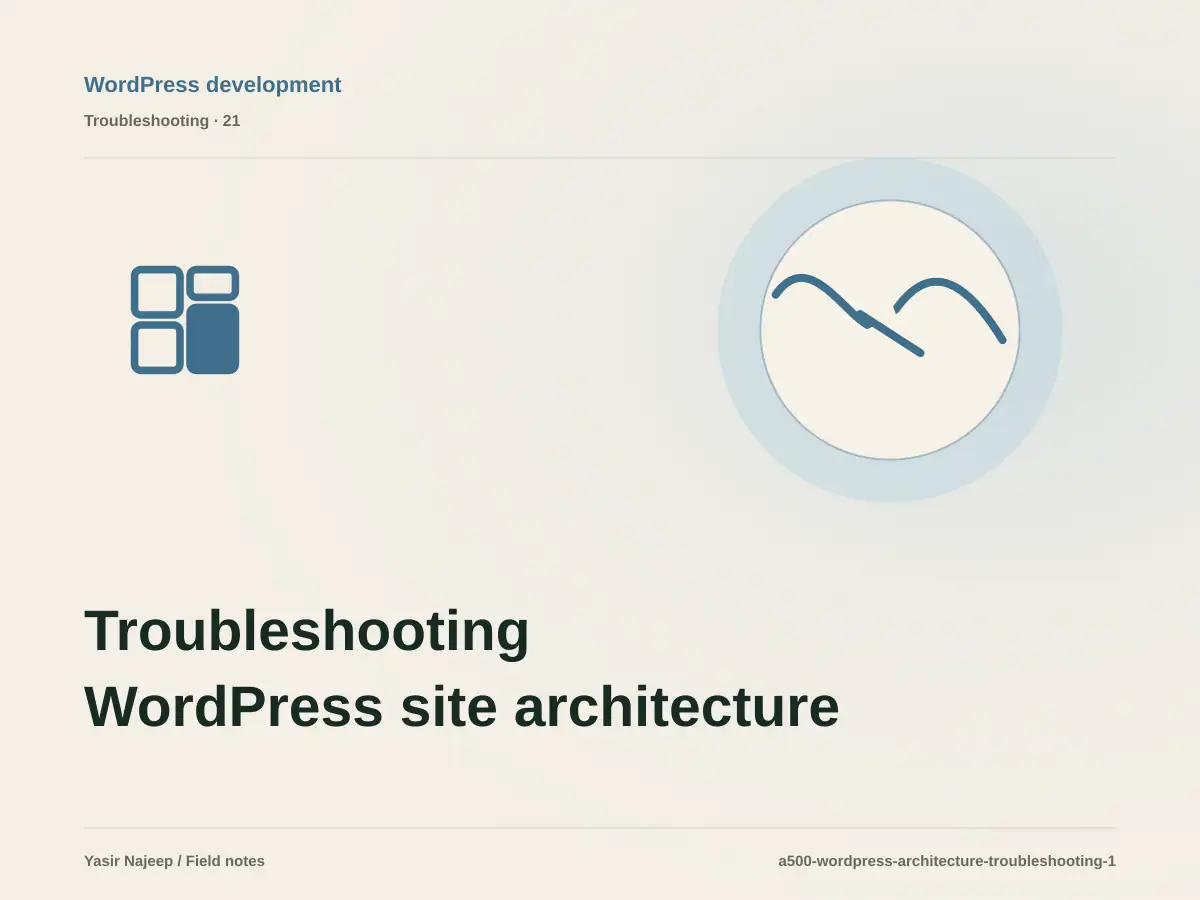 Troubleshooting WordPress site architecture: reproduce the failure before changing code