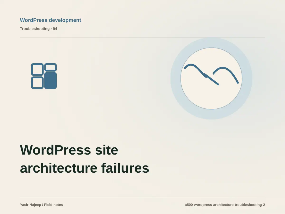 WordPress site architecture failures: find the cause instead of masking the symptom