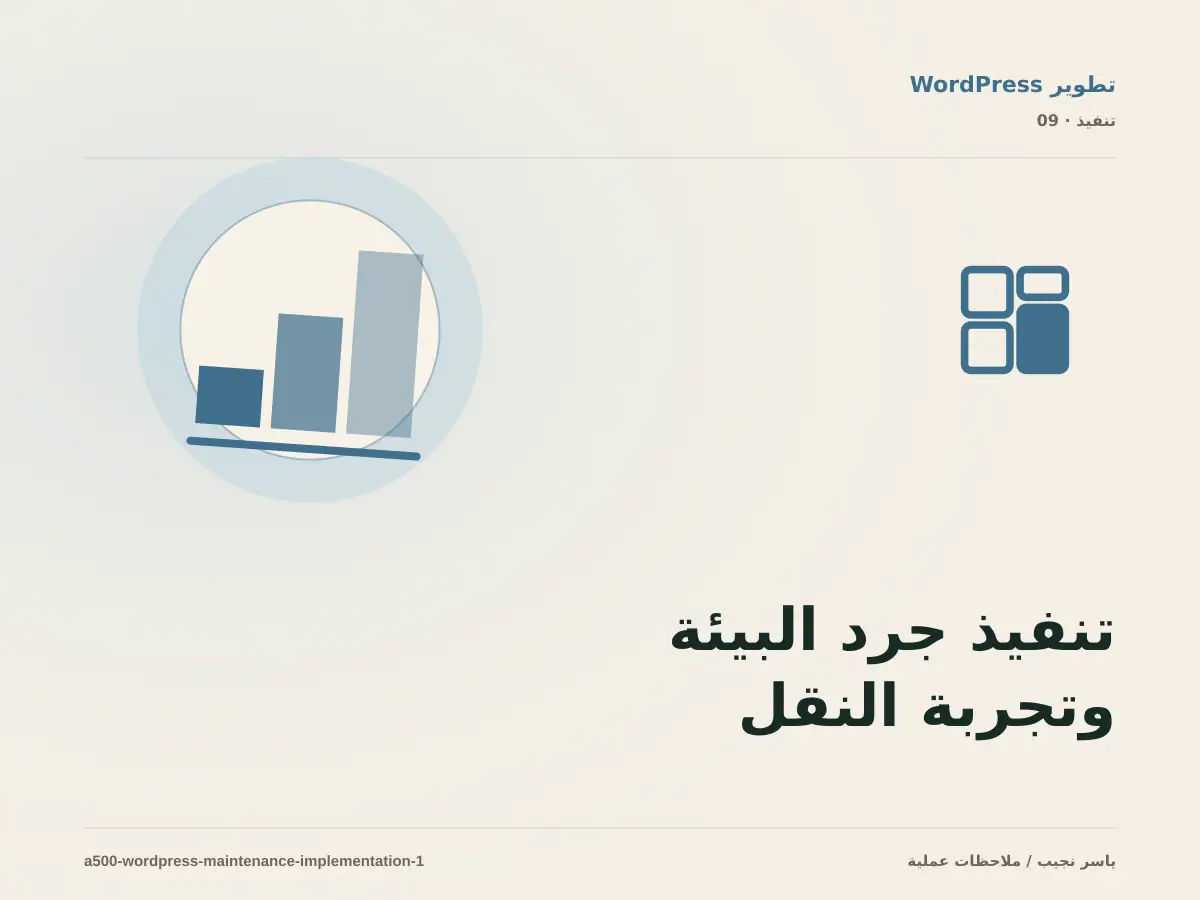 تنفيذ جرد البيئة وتجربة النقل وخطة الرجوع ضمن صيانة وترحيل WordPress: خطوات قابلة للاختبار