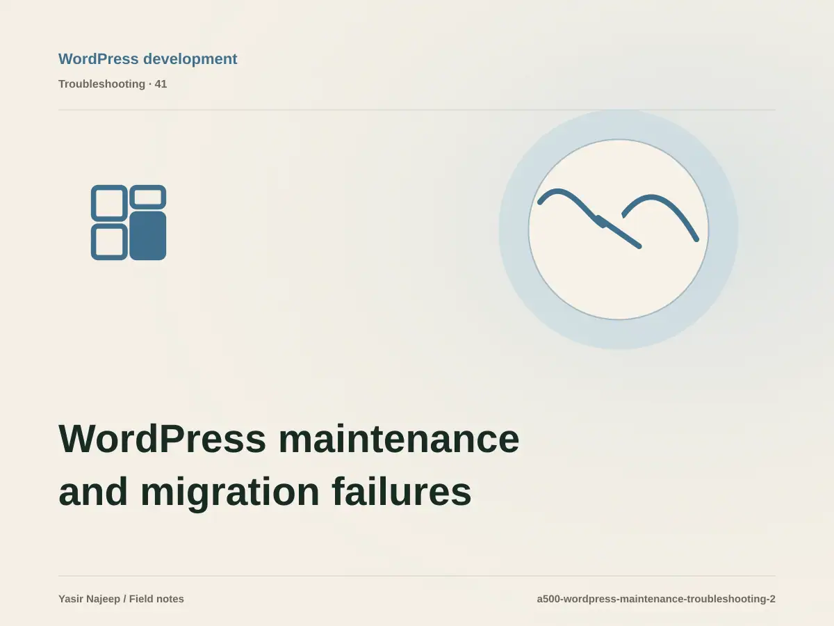 WordPress maintenance and migration failures: find the cause instead of masking the symptom