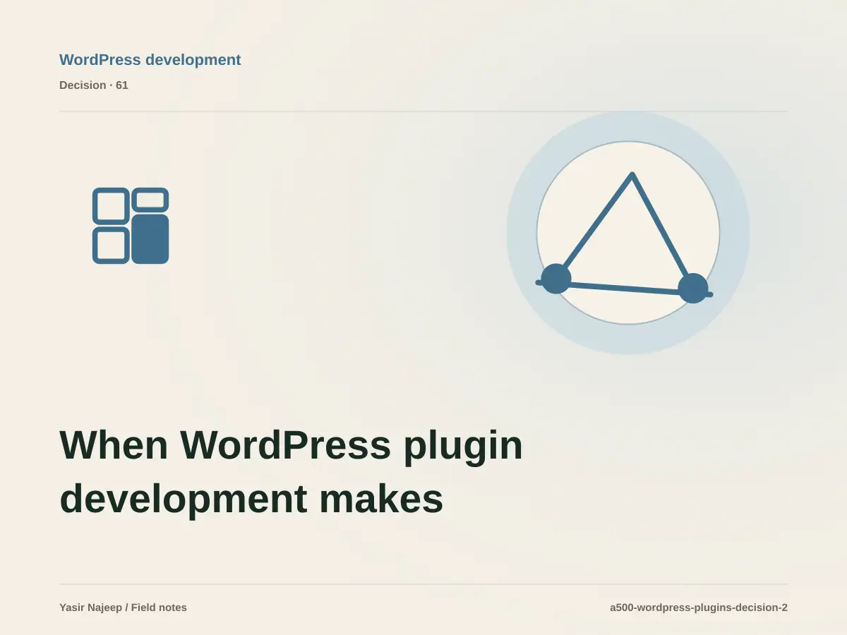 When WordPress plugin development makes sense, and when to wait