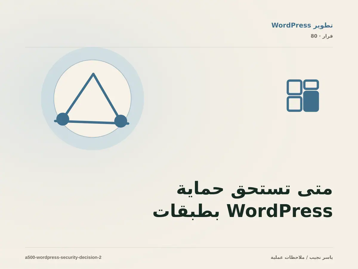 متى تستحق حماية WordPress بطبقات عملية الاستثمار، ومتى يكون التأجيل أفضل؟