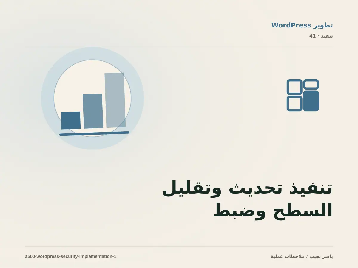 تنفيذ تحديث وتقليل السطح وضبط الوصول والنسخ ضمن حماية WordPress بطبقات عملية: خطوات قابلة للاختبار