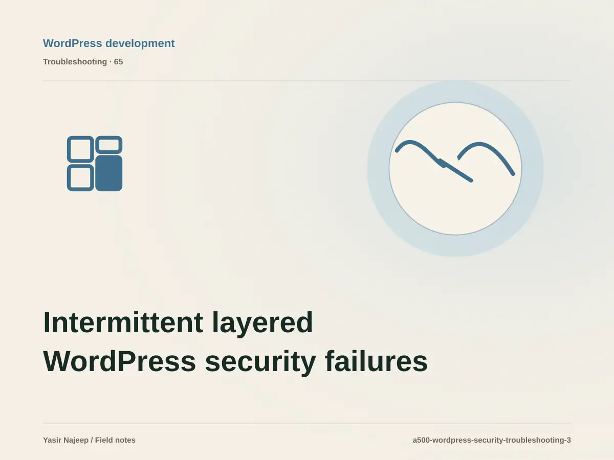 Intermittent layered WordPress security failures: a repeatable diagnostic workflow