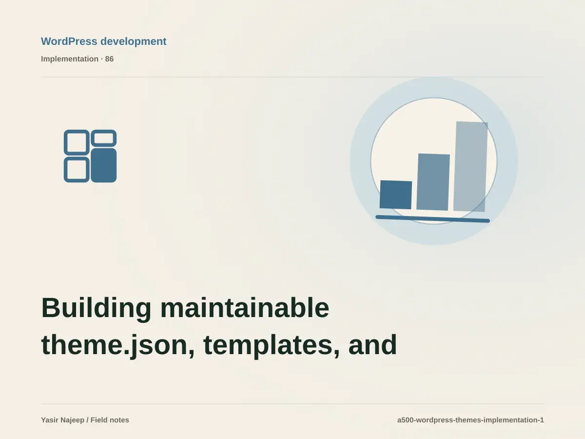 Building maintainable theme.json, templates, and patterns for WordPress theme development: a testable workflow