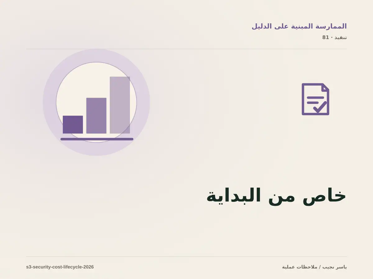 S3 بلا تسريب بيانات أو فاتورة مفاجئة: الأمان ودورة الحياة والتكلفة