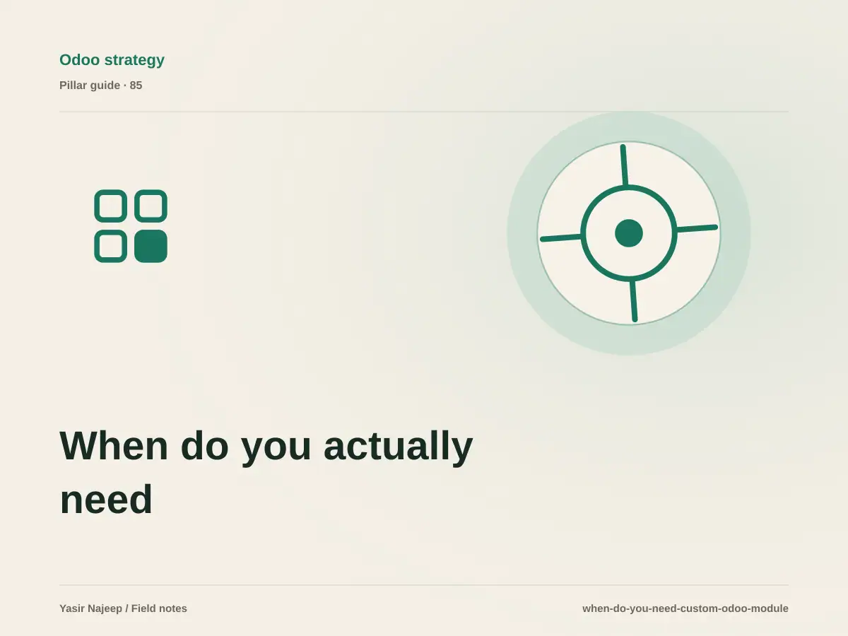 When do you actually need a custom Odoo module?