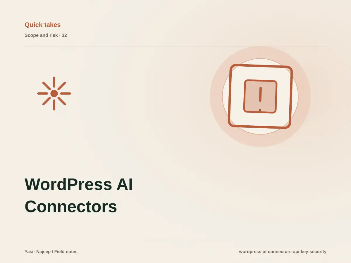 WordPress AI Connectors: where should provider keys live?