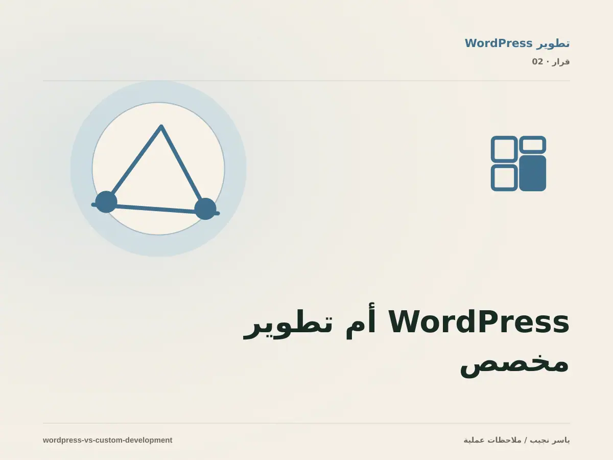 WordPress أم تطوير مخصص؟ إطار قرار حسب المحتوى والتكاملات والميزانية