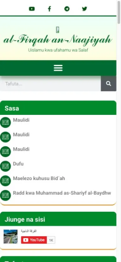 Firqatunnajia website on a mobile screen