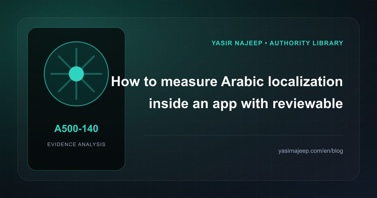 How to measure Arabic localization inside an app with reviewable evidence