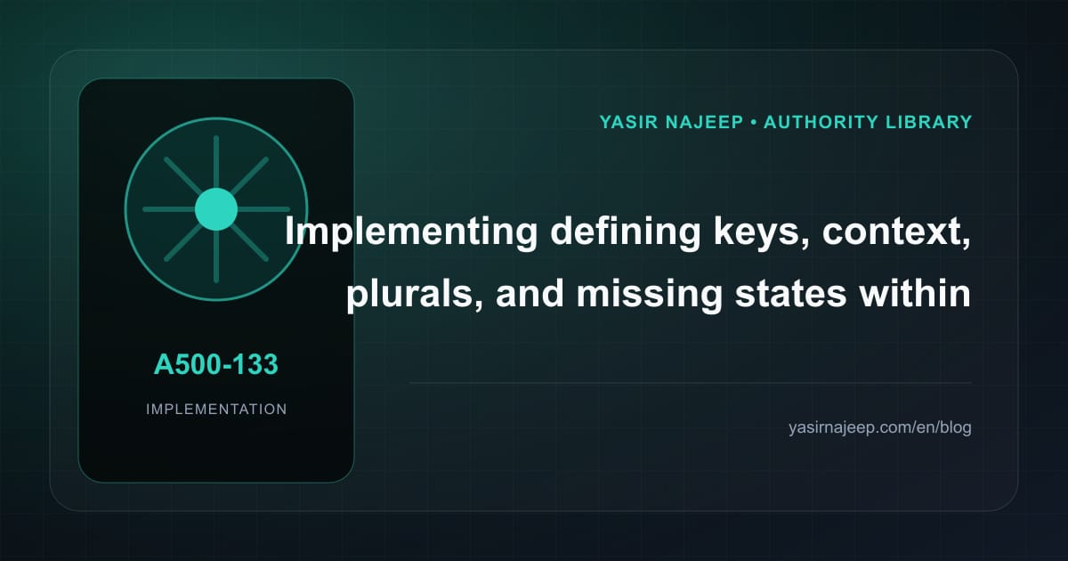 Defining keys, context, plurals, and missing states for Arabic localization inside an app: a testable workflow
