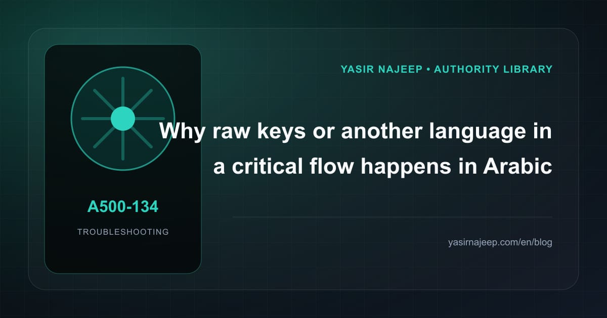 Troubleshooting Arabic localization inside an app: reproduce the failure before changing code