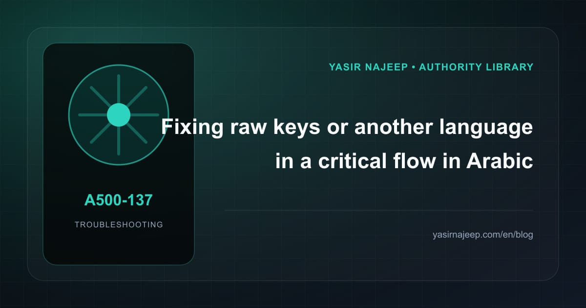 Arabic localization inside an app failures: find the cause instead of masking the symptom