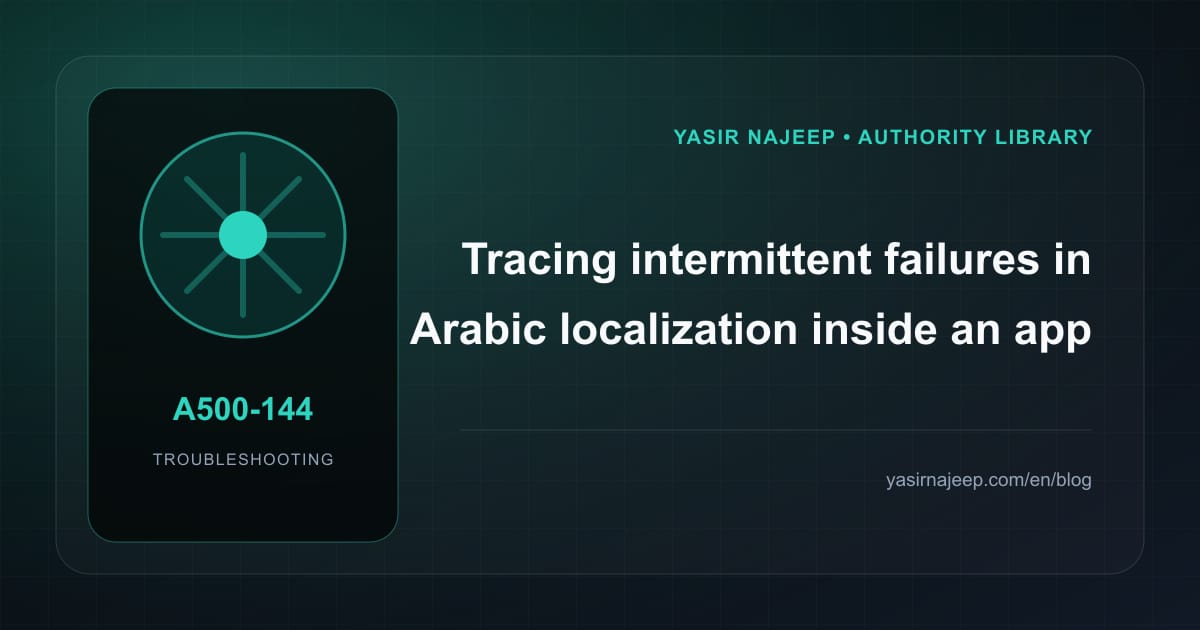Intermittent Arabic localization inside an app failures: a repeatable diagnostic workflow