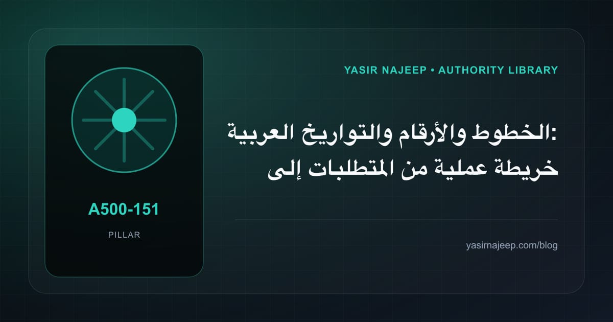 الخطوط والأرقام والتواريخ العربية: خريطة عملية من المتطلبات إلى التشغيل