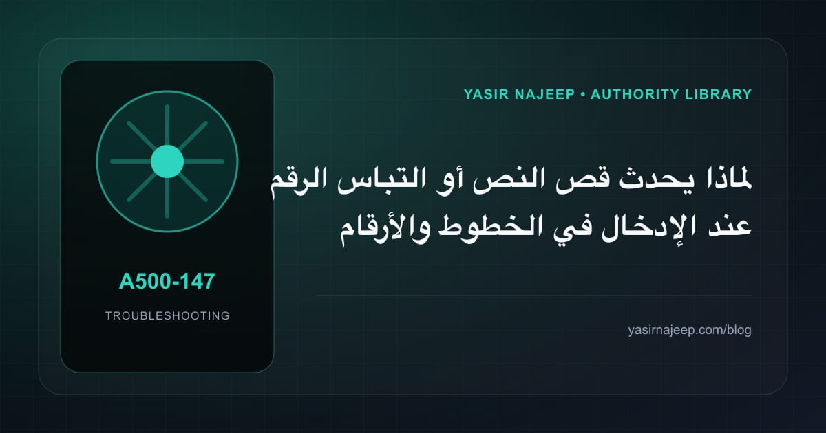 تشخيص أعطال الخطوط والأرقام والتواريخ العربية: أعد إنتاج المشكلة قبل التعديل