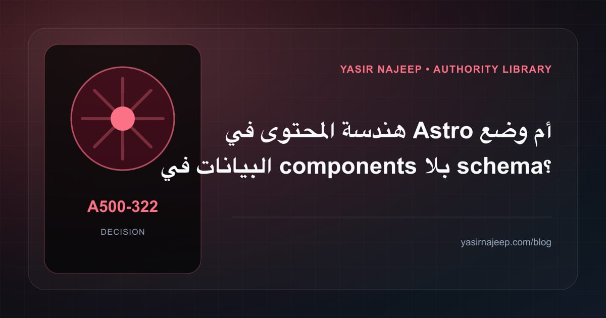 كيف تتخذ قرار هندسة المحتوى في Astro؟ الملاءمة والملكية والمخاطر