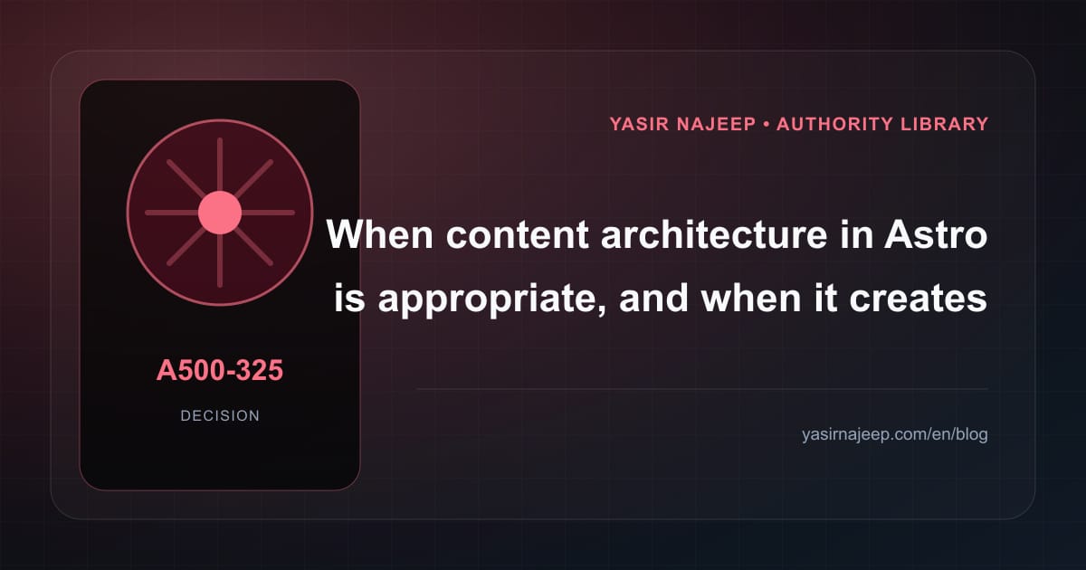 When content architecture in Astro makes sense, and when to wait