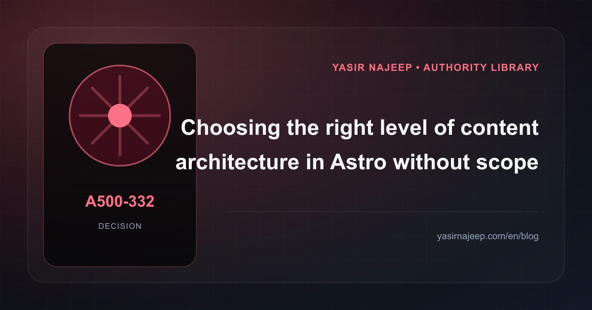 Controlling scope in content architecture in Astro: what belongs in the first release