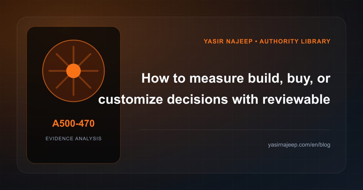 How to measure build, buy, or customize decisions with reviewable evidence