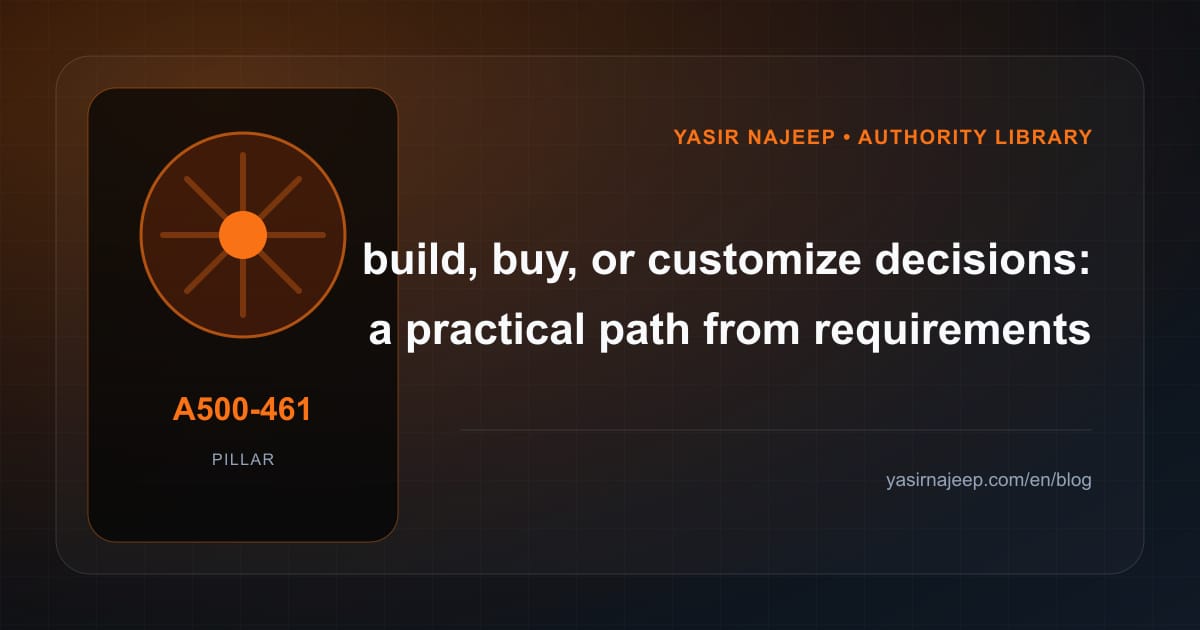 Build, buy, or customize decisions: from requirements to reliable operation