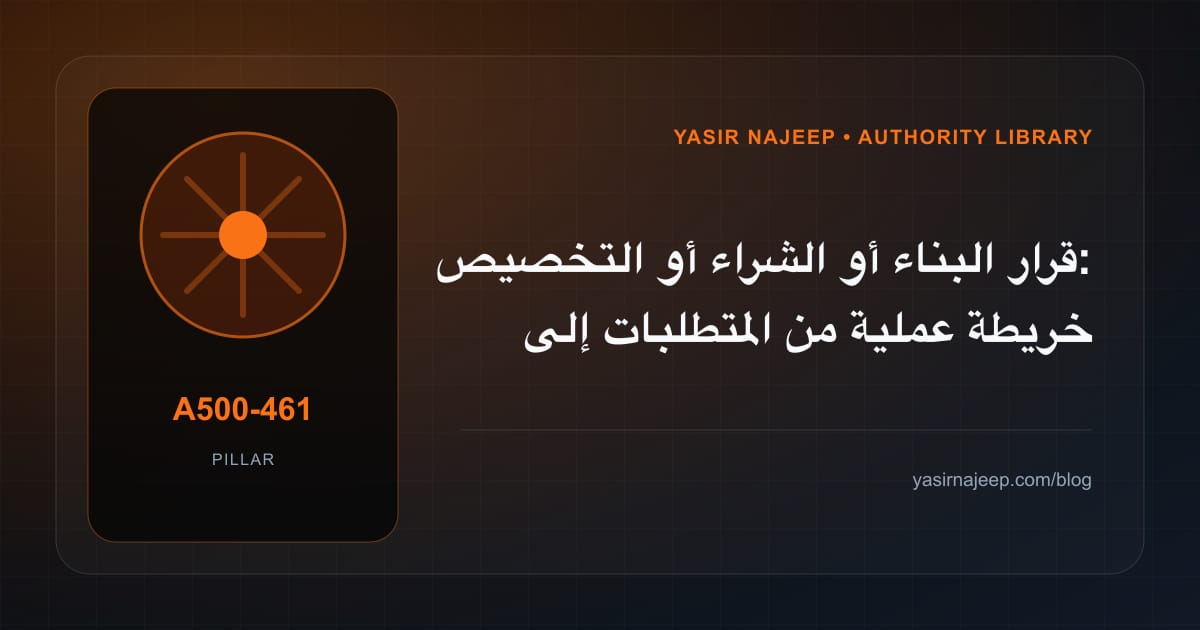 قرار البناء أو الشراء أو التخصيص: خريطة عملية من المتطلبات إلى التشغيل