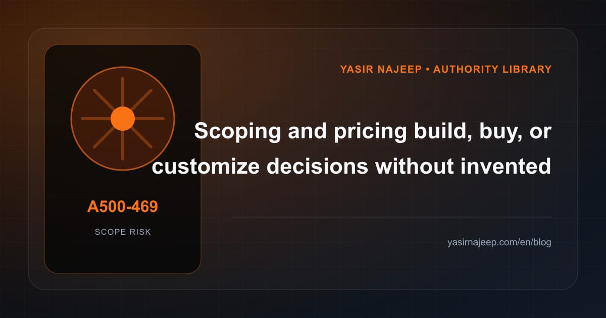 Scoping build, buy, or customize decisions: cost drivers, evidence, and estimate boundaries