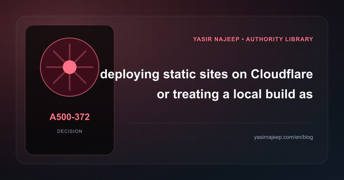 Decision framework for deploying static sites on Cloudflare: fit, ownership, and risk