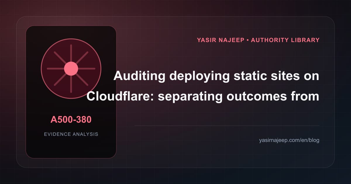 An evidence-led audit of deploying static sites on Cloudflare: outcomes versus impressions