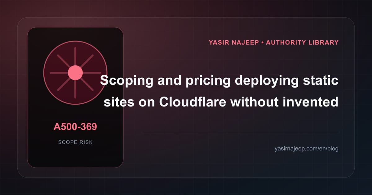 Scoping deploying static sites on Cloudflare: cost drivers, evidence, and estimate boundaries