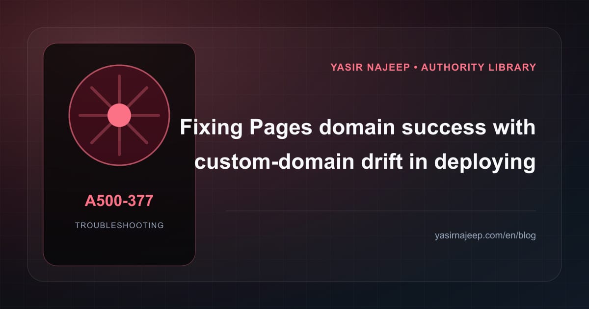 Deploying static sites on Cloudflare failures: find the cause instead of masking the symptom