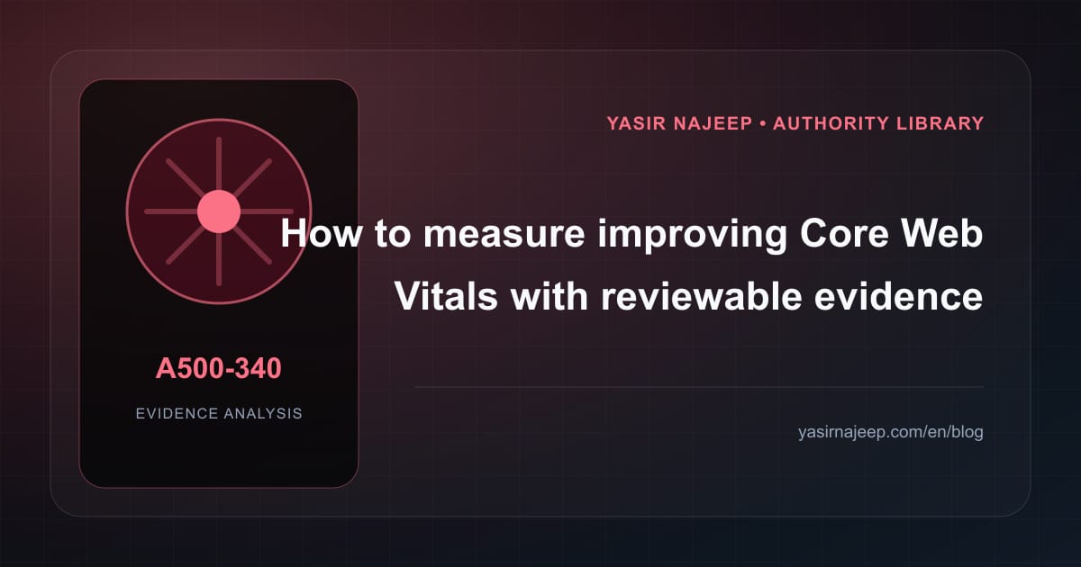 How to measure improving Core Web Vitals with reviewable evidence