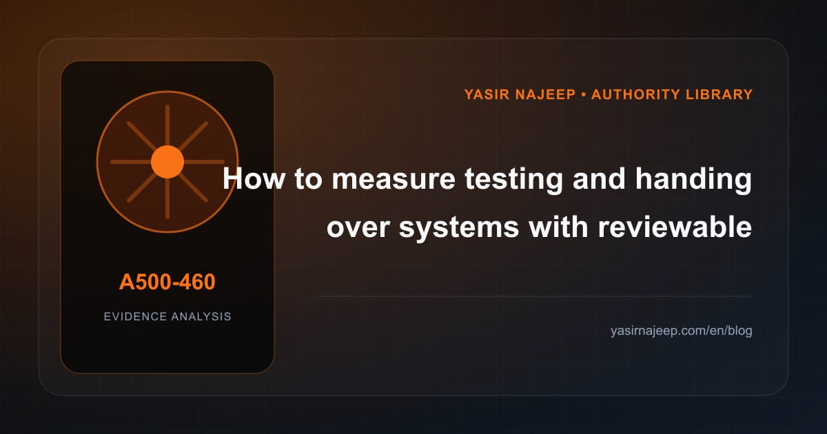 How to measure testing and handing over systems with reviewable evidence
