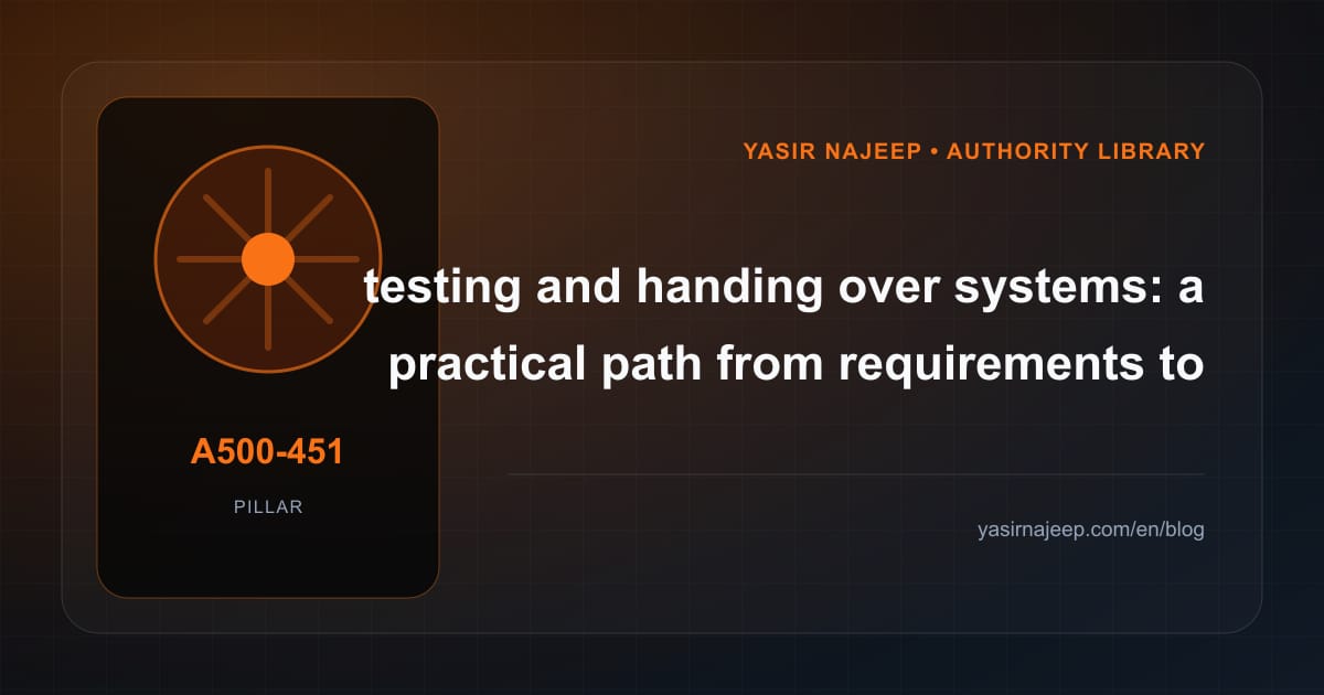 Testing and handing over systems: from requirements to reliable operation
